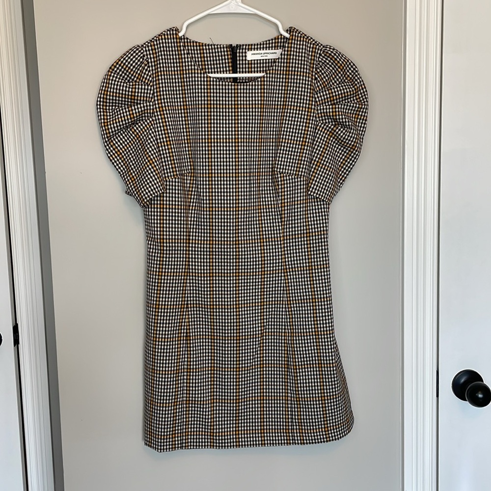 Amanda Uprichard Puff Sleeve Mini Dress In Westwick Plaid Size Small - Picture 7 of 13